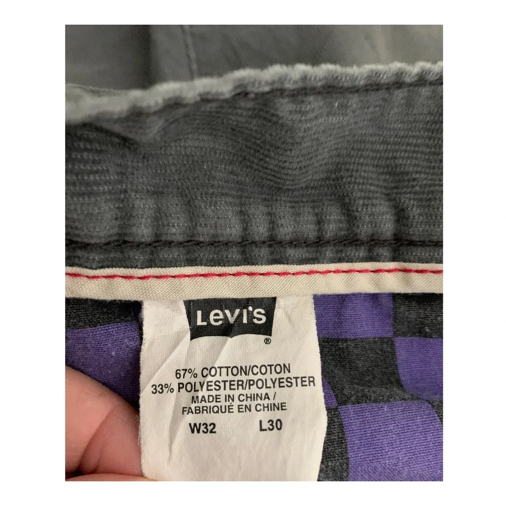 Vintage Levis Corduroy Pants Mens 32x30 Gray 514 Slim Straight Fall Preppy